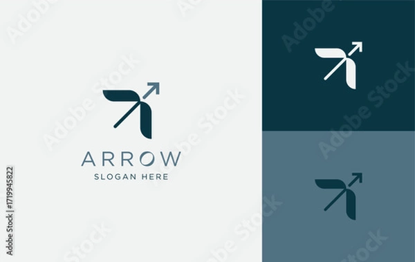 Obraz Modern arrow logo design for corporate business, success and growth, isolated concept for marketing and branding, minimal style