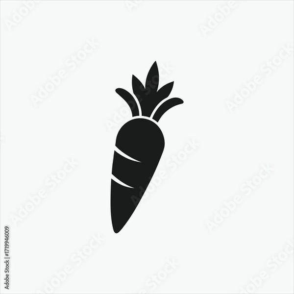 Fototapeta carrot icon silhoutte vector style with white background