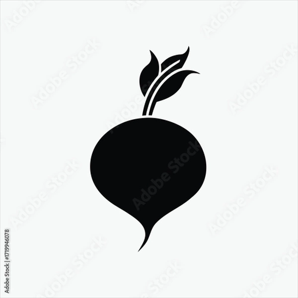 Fototapeta beetroot icon silhoutte vector style with white background.