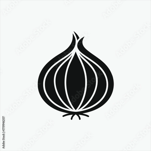Fototapeta onion icon silhoutte vector style with white background