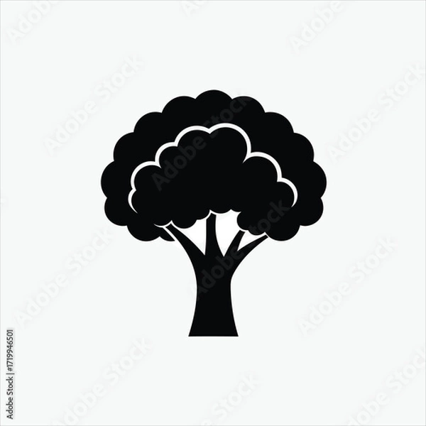 Fototapeta  tree icon silhoutte vector style with white background