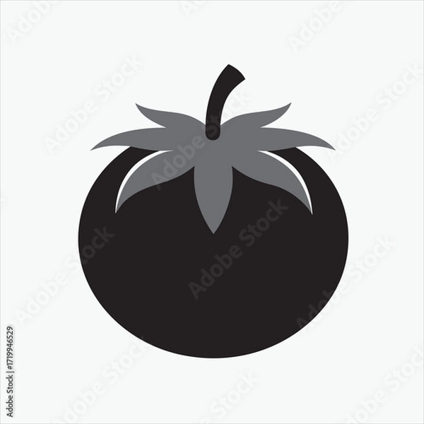 Fototapeta tomato icon silhoutte vector style with white background