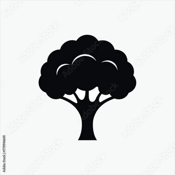 Fototapeta  tree icon silhoutte vector style with white background