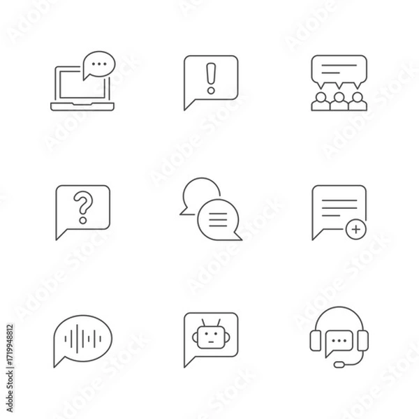Fototapeta Set line icons of chat