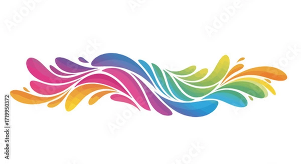 Fototapeta Abstract colorful wave design with vibrant gradients.