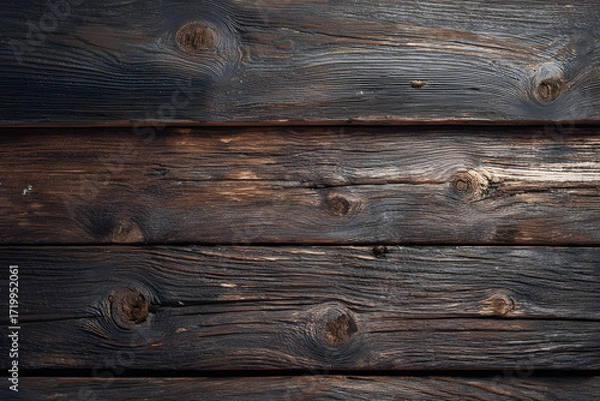 Fototapeta Dark Brown Rustic Wooden Wall Texture for Interior Background