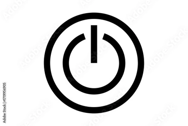 Obraz Power button icon for use in posts, stores, and corporate materials. Versatile power button for visual communication in companies, businesses, and social media.