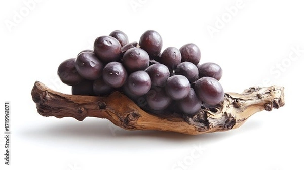 Fototapeta Bunch of Grapes Sculpture, Wood Carving, on White Background, Abstract Image, Texture, Pattern Background, Wallpaper, Smartphone Cover and Screen, PC, Laptop, 9:16 and 16:9 Format