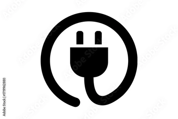 Obraz Power button icon with plug for use in publications, stores, and corporate materials.