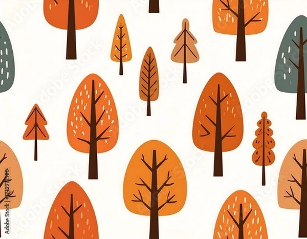 Obraz Autumn trees repeating pattern (1)