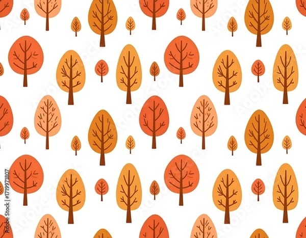 Obraz Autumn trees repeating pattern