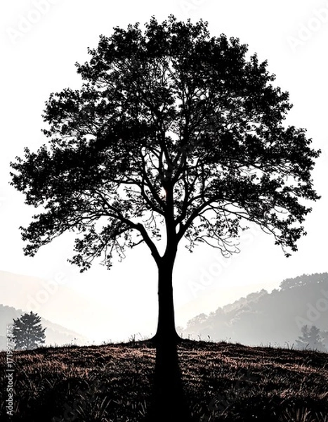 Fototapeta Silhouette of a majestic tree