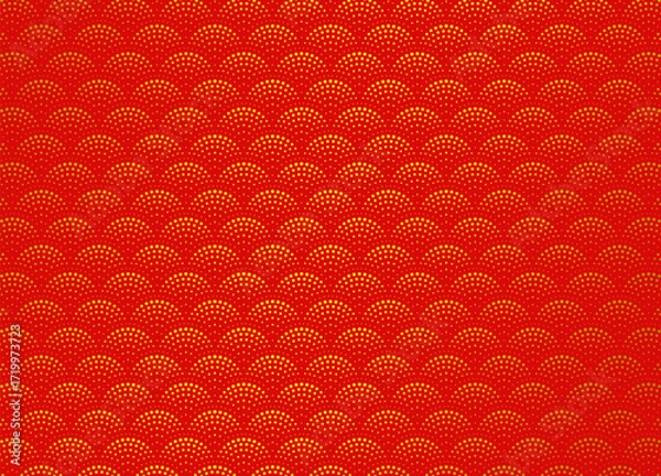 Obraz Chinese or japan festive red and gold wave seamless pattern background