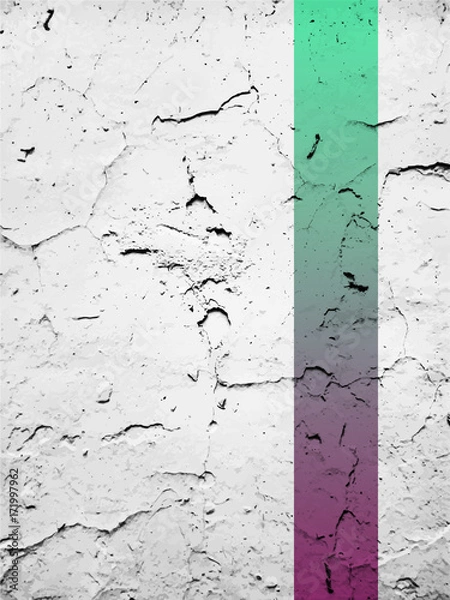 Obraz Grunge plaster cracks texture vector brush. Grayscale. Multiply color mode