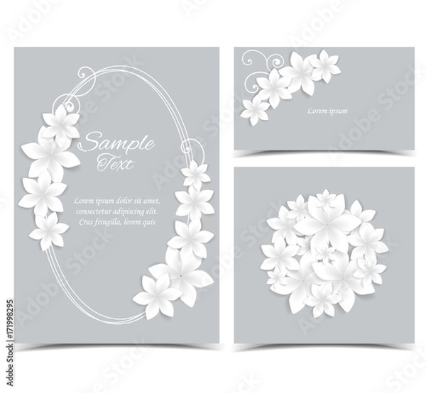 Obraz Gray background with white flowers