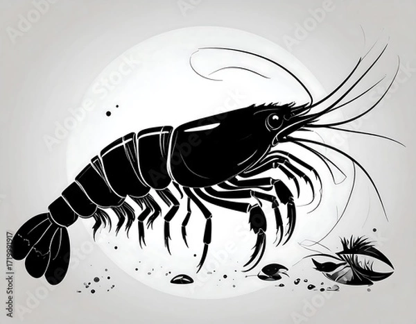 Fototapeta Silhouette of a shrimp (1)