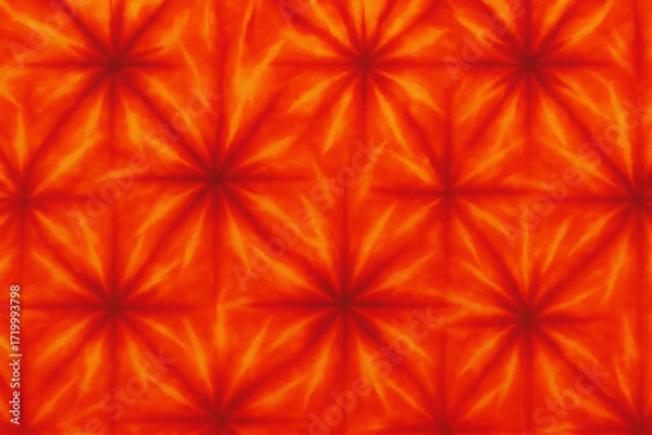Obraz Vibrant watercolor tie-dye pattern with fiery orange and red hues abstract background