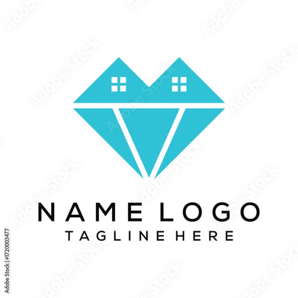 Obraz diamond and house logo design vector