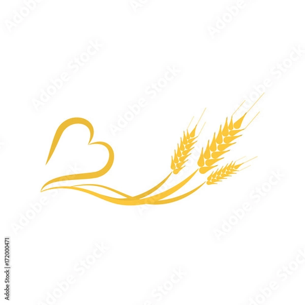 Obraz Wheat logo design illustration for bakery
