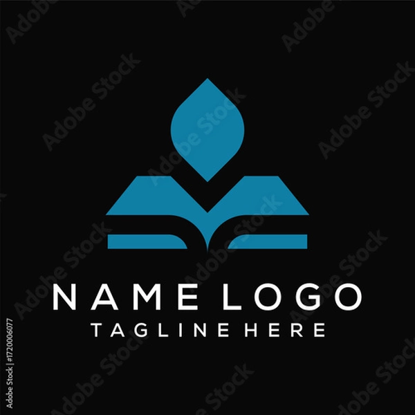 Obraz book and leaf logo design vector	
