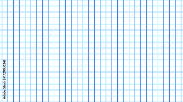 Fototapeta Blue square grid pattern background for graph paper design, mathematics, technical drawing, school project and digital template