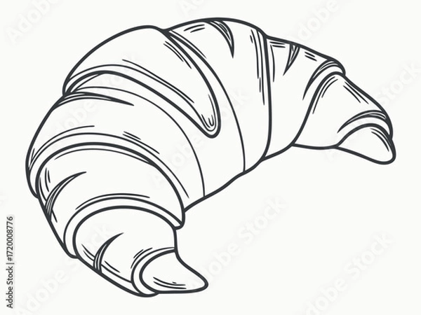 Fototapeta Vector art of croissant, a delicious pastry for breakfast or a snack
