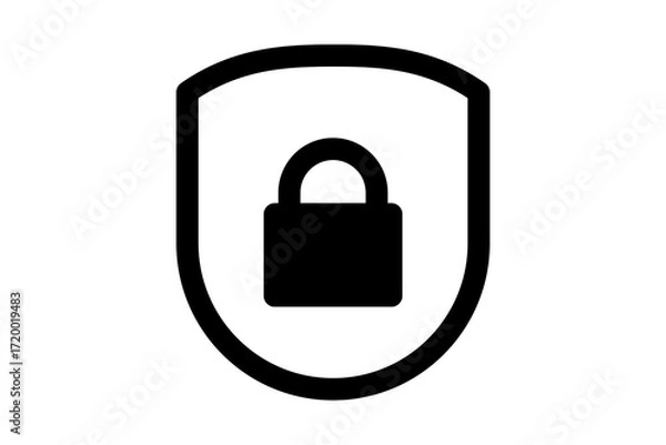 Obraz Security icon with a padlock in the middle as antivirus protection – ideal for businesses and social networks