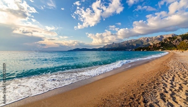 Obraz Serene beach scene at sunset