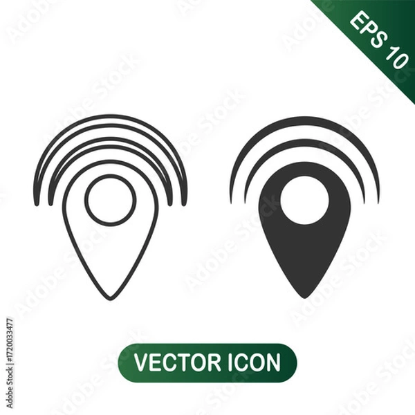 Obraz Location pin with signal rings