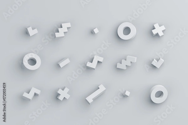 Fototapeta Abstract 3d rendering of geometric shapes. Modern background design for poster, cover, branding, banner, placard.