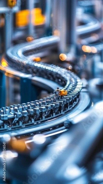Fototapeta Contemporary Industrial Warehouse Equipped with a CuttingEdge Automated Conveyor System for Efficiency and Productivity