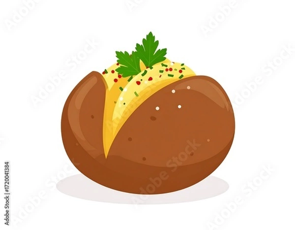 Obraz Baked potato with topping