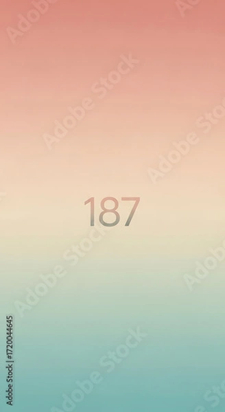Fototapeta Minimalist Pastel Gradient Background with the Number 187 Displayed