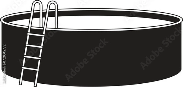 Obraz Above ground swimming pool with ladder isolated on white background