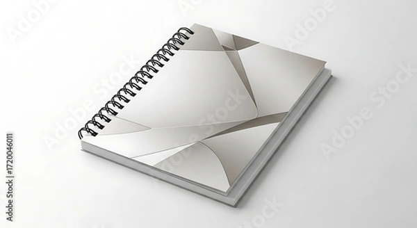 Fototapeta Modern Spiral bound Notebook with Abstract Geometric Cover Design