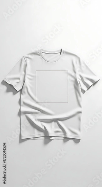 Fototapeta Clean White Blank T shirt Mockup with Rectangular Print Area