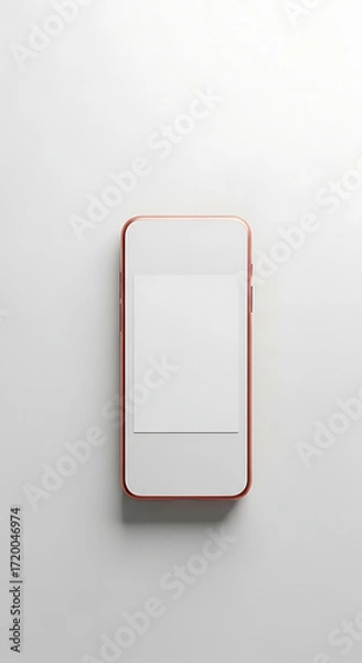 Fototapeta Modern Smartphone Mock up with Blank White Screen on Clean Background