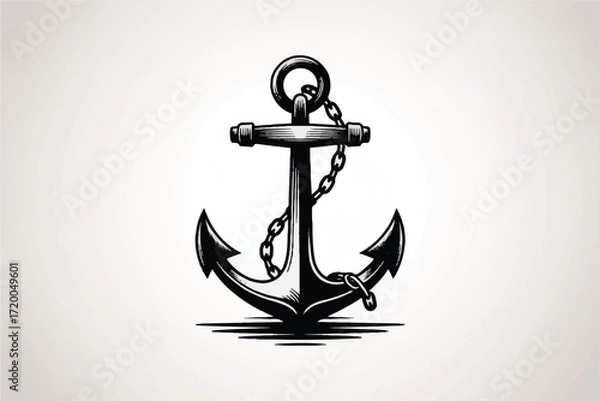 Obraz Anchor Silhouette Vector — High-Quality Black Icon
