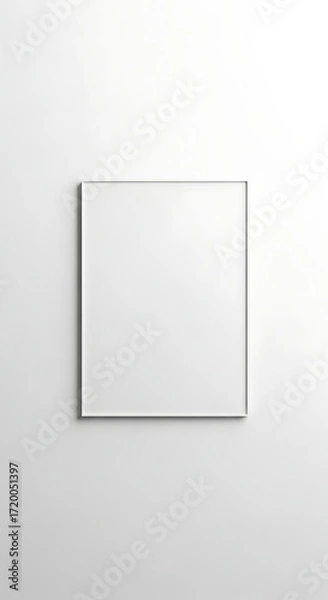 Fototapeta Empty White Square Frame Mockup on a Clean Minimalist Wall