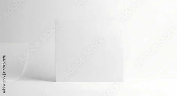 Fototapeta Minimalist White Paper Art Composition with Subtle Grey Tones