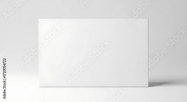 Fototapeta Clean White Square Box Mockup Standing Against Neutral Grey Background