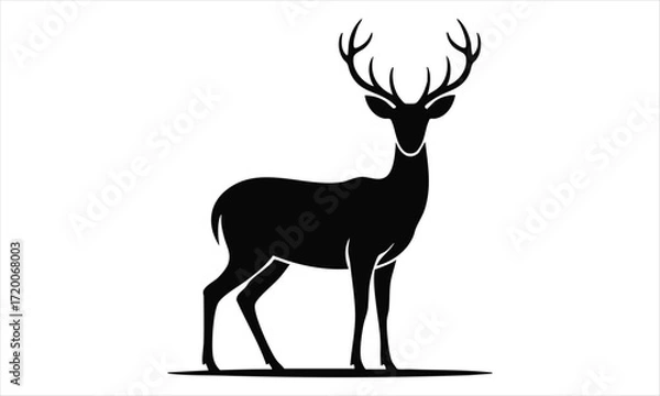 Fototapeta Deer Silhouette Vector Set – Standing, Jumping, Grazing Poses