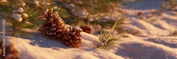 Fototapeta christmas tree with cones