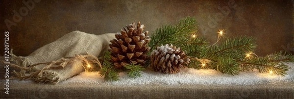 Obraz christmas tree with cones