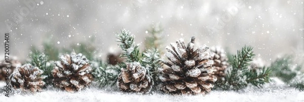 Fototapeta christmas tree with cones