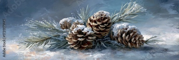 Fototapeta christmas tree with cones