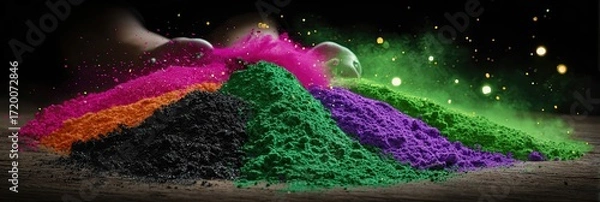 Fototapeta World Kindness Day Celebration With Vibrant Colors and Powdered Pigments in Creative Arrangement