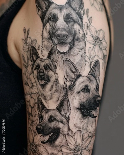 Fototapeta German Shepherd Quartet Sleeve