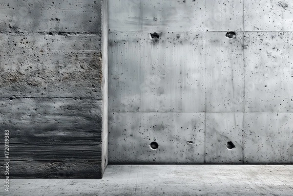 Fototapeta Modern concrete wall texture showcasing industrial design and minimalistic style.