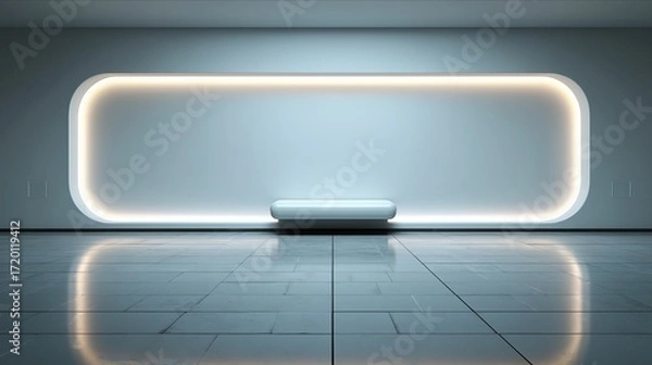 Fototapeta Modern minimalistic interior with soft lighting and sleek design for contemporary spaces.